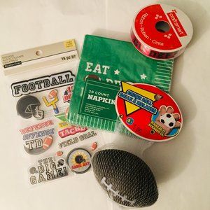 Football 3D Stickers, Napkins, Ribbon, Crush Ball